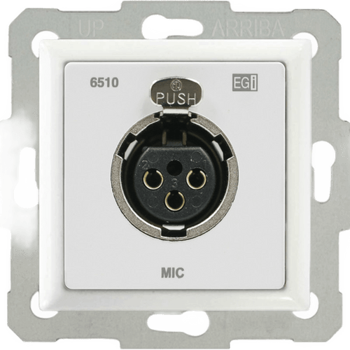 CONEXIÓN CAJA 60 MM. XLR HEMBRA DE PARED. BLANCO.