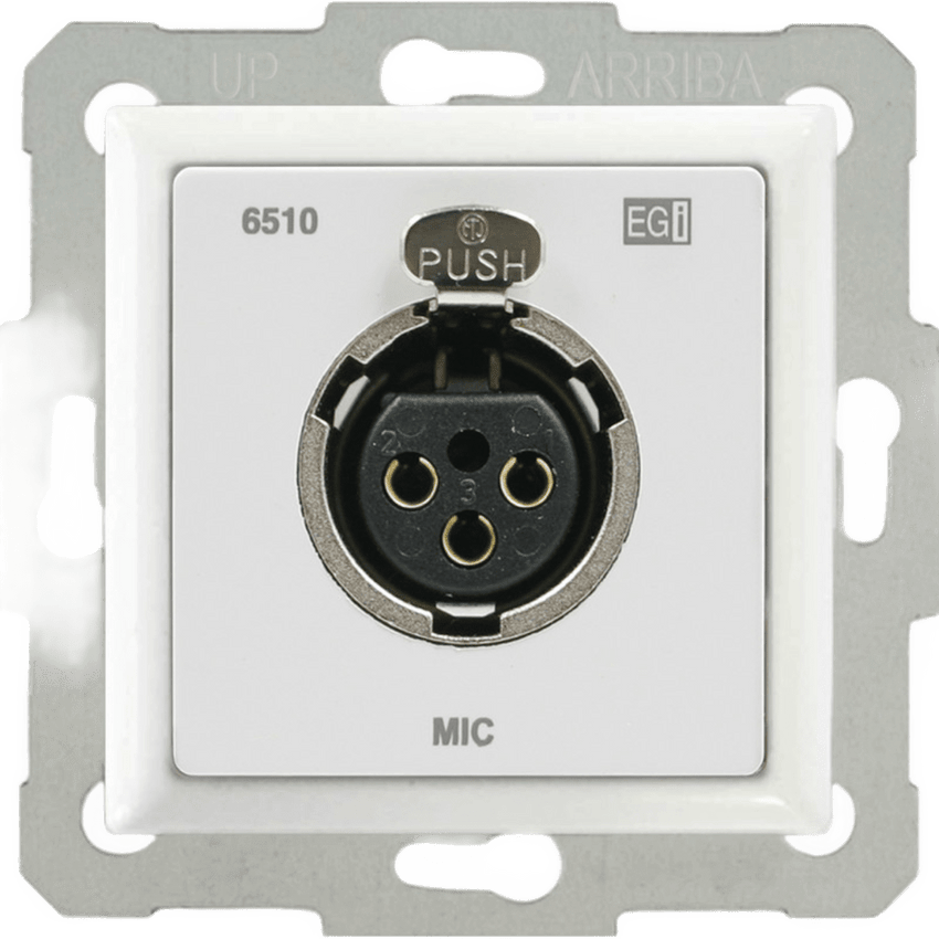 CONEXIÓN CAJA 60 MM. XLR HEMBRA DE PARED. BLANCO.