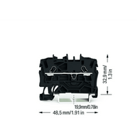 Borna de Paso Serie 2002 / 2 Conductores / Sección 2.5 mm² / Tecnología Push-in CAGE CLAMP® / Aplicaciones Ex e II / Montaje Carril DIN 35x15 y 35x7.5 / Negro / Certificaciones ATEX IECEx UL CSA