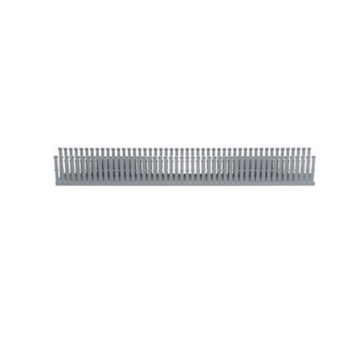 Canaleta Ranurada de PVC sin Tapa, Tipo F, 2.25 in de Ancho, 3.14 in de Alto y 1800 mm de Largo, Color Gris