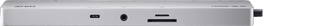 Dock Multipuerto USB-C | 11 en 1 | 8K Single o Dual 4K | PD 100W | USB 3.2 Gen 1 | Ethernet Gigabit | SD MicroSD | Aluminio