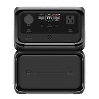 EcoFlow River 3 | Estación de Energía Portátil 858Wh Litio LFP / 2 AC 300 W (Max. 550W) / 1 USB-C 100W / 2 USB -A 12W / Cargador de Coche 8A a 12 o 24V / Conectividad WiFi y Bluetooth (App) / Carga Solar 110W Max.