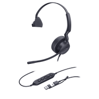 Diadema Profesional Alámbrica Yealink UH42 Mono con Cancelación de Ruido por IA y Conectividad USB-C/A Compatible con Teléfonos IP y Computadoras