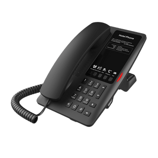 Teléfono IP Hotelero Wi-Fi 6 / 2 Líneas SIP / Doble Banda 2.4/5 GHz / 5 Teclas Programables / Puerto USB-A / PoE 802.3af / Diseño Negro