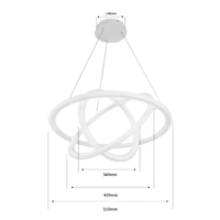Lámpara De Techo LED 150W / Flujo Luminoso 12 000 Lm / Longitud de Cable Ajustable / Acabado Blanco / IP20 / Luz Blanca 6500K - Neutra 4000K - Cálida 2700K / Vida Útil 50 000 h / Interior