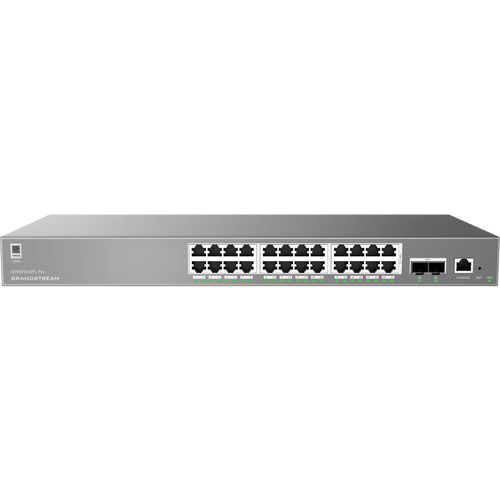 Switch de Red Empresarial L2++ / Serie GWN7800 Pro / 24 Puertos Gigabit PoE 250W / 2 Puertos SFP+ / Gestión Cloud GDMS / VLAN 4K / QoS Avanzado / Seguridad Integral