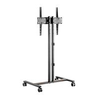 Soporte Móvil para Pantalla | Compatibilidad VESA 200x200 hasta  600x400 / Ruedas con Frenos / Ajuste de Altura y Ángulo / Soporte para TV de hasta 55 Pulgadas / Capacidad de Peso 35 kg