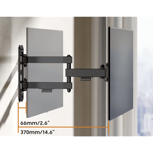 Soporte de Pared Articulado para Pantallas o Monitores | Compatibilidad VESA 75x75 - 200x200 / Hasta 43 Pulgadas | Capacidad Máxima de Carga 20 kg | Fabricado en Acero
