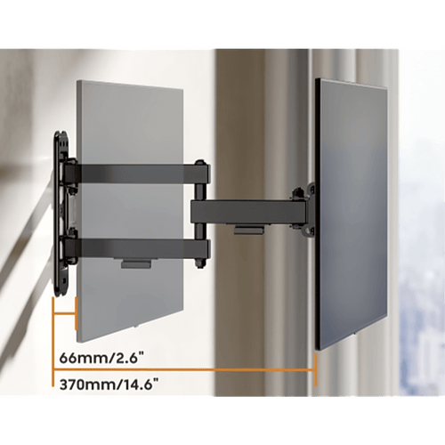 Soporte de Pared Articulado para Pantallas o Monitores | Compatibilidad VESA 75x75 - 200x200 / Hasta 43 Pulgadas | Capacidad Máxima de Carga 20 kg | Fabricado en Acero