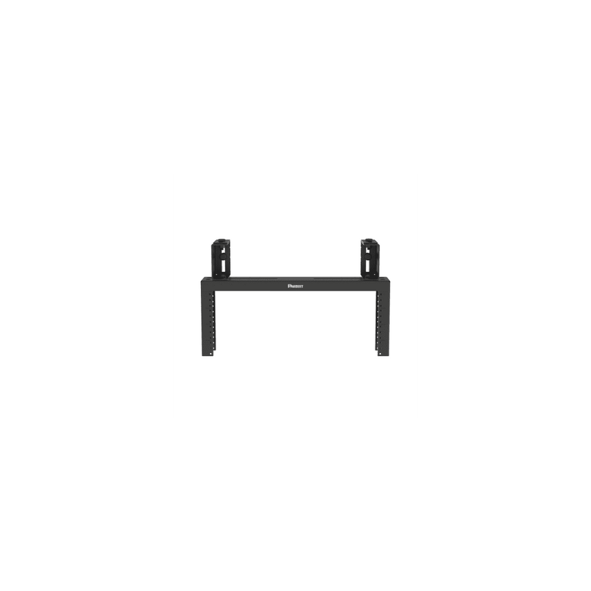 Rack de Distribución Aéreo de 2 Postes PanZone®, Rieles Roscados #12-24, de 4 UR, Color Negro