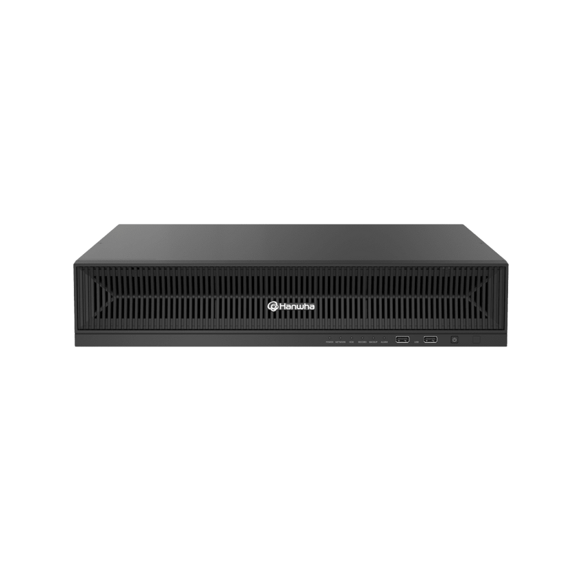 NVR 32 Megapixel (8K) / 32 Canales IP / Soporta 8 Discos Duros / H.265 & Wisestream / Wisenet P2P / ONVIF / Compatible con Cámaras IA / Salida HDMI en 4K