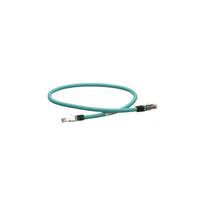 Patch Cord Cat5e de Grado Industrial 600V, Blindado SF/UTP, Calibre 24 AWG, Color Aqua, 60 cm (23.62 pulgadas).