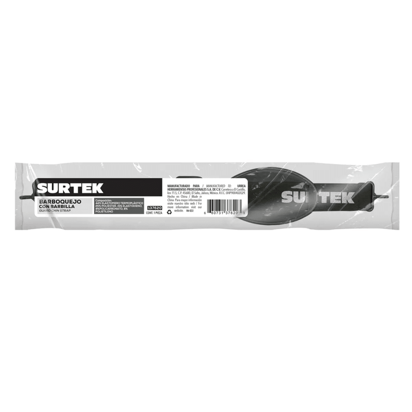 Barboquejo de Seguridad / Ganchos Universales / Banda Elástica Poliester / Ajuste con Hebillas de Polipropileno / Barbilla Flexible en Modelos Específicos / Libre de Metales / Lavable