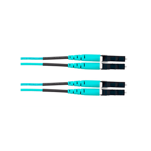 Jumper de Fibra Optica Multimodo 50/125 OM4, LC-LC Duplex, OFNR (Riser), Color Aqua, 30 Metros (98.43 Pies)