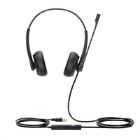 Diadema USB Alámbrica Yealink UH34 Dual Teams C/ Almohadillas de Cuero Compatible con Teléfonos IP Yealink y Computadoras