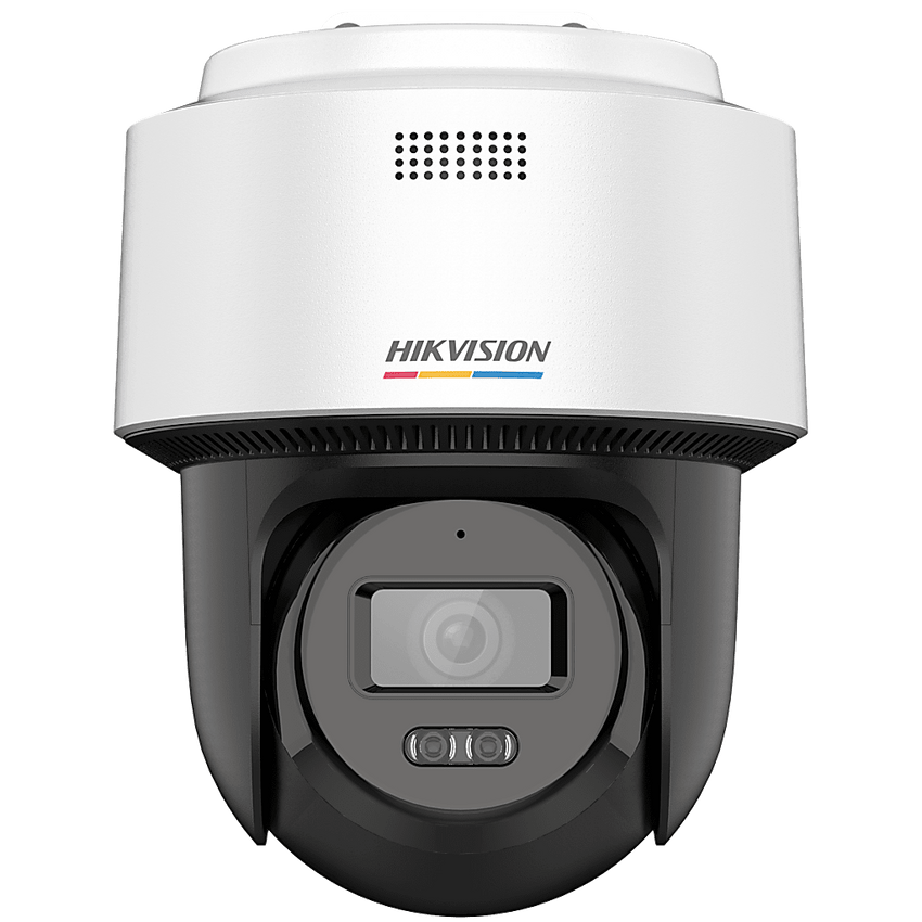 [ColorVu + Dual Light] Cámara Exterior PT TurboHD 3K  / Audio Bidireccional y Sirena / Luz Blanca 40 m / IP66 / -30°C a 60°C / Material Plástico