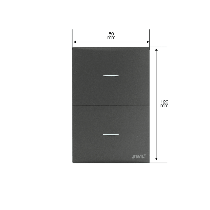 Placa con2 Interruptores Escalera  10 A 127 V  60 Hz.