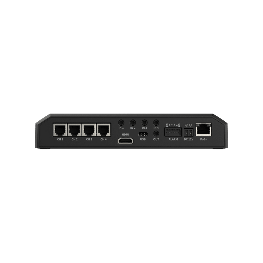 Modulo para camaras pinhole lentes remotos AI 4 Canales 2MP / Análisis Inteligente IVA / WiseStream AI / 4 Entradas Audio / PoE+ / Secure Element FIPS 140-3