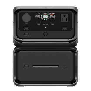 EcoFlow River 3 | Estación de Energía Portátil 858Wh Litio LFP / 2 AC 300 W (Max. 550W) / 1 USB-C 100W / 2 USB -A 12W / Cargador de Coche 8A a 12 o 24V / Conectividad WiFi y Bluetooth (App) / Carga Solar 110W Max.