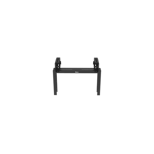 Rack de Distribución Aéreo de 2 Postes PanZone®, Rieles Roscados #12-24, de 6 UR, Color Negro