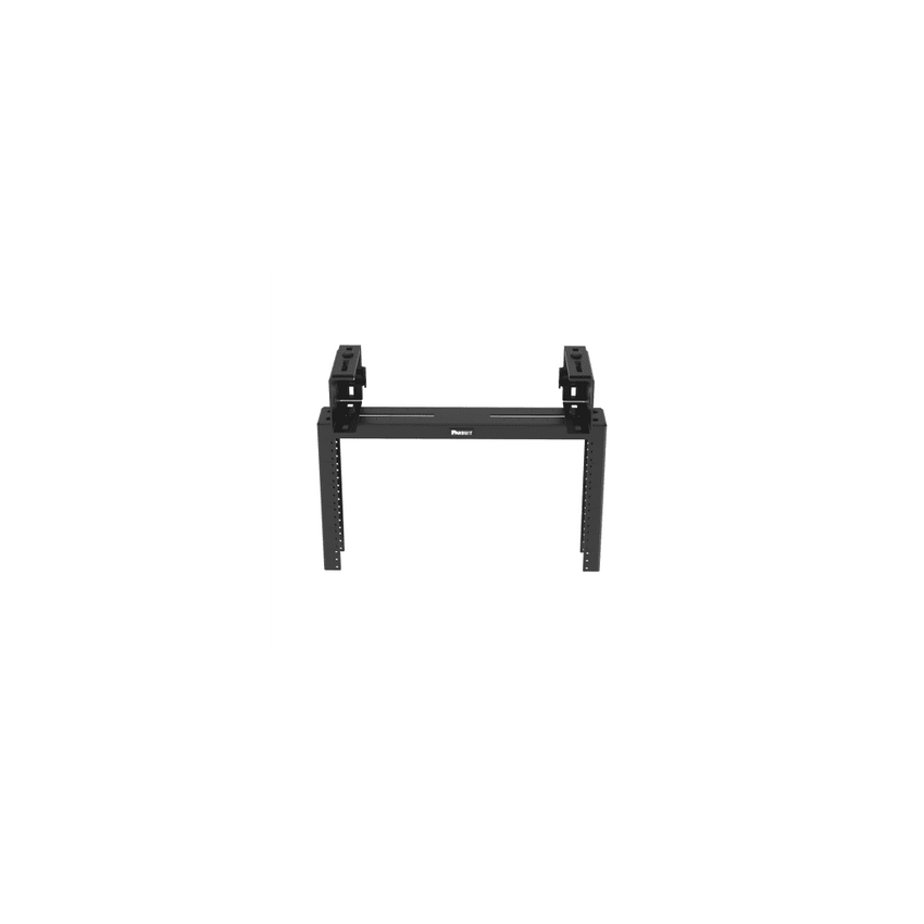 Rack de Distribución Aéreo de 2 Postes PanZone®, Rieles Roscados #12-24, de 6 UR, Color Negro