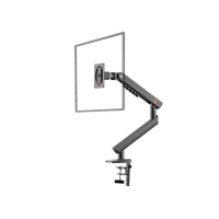 Brazo Ergonómico para Monitor / Soporte 17"-32" / Carga 2-7 kg / Ajuste de Tensión / Rotación ±90° / Instalación Abrazadera o Pasacables