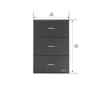 Placa con 3 Interruptores Sencillos  10 A 127 V  60 Hz.