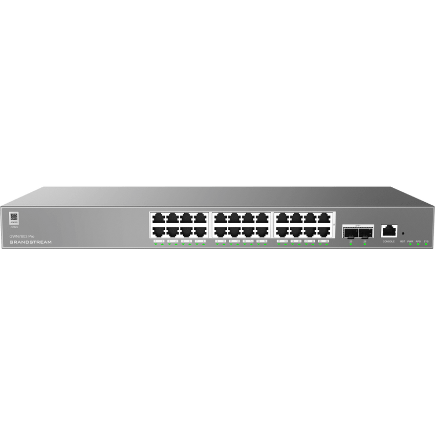 Switch Empresarial Administrable Capa 2++ / Serie GWN7800 Pro / 24 Puertos Gigabit Ethernet / 2 SFP+ / Switching 88 Gbps / VLAN 4K / QoS Avanzado / GDMS Cloud