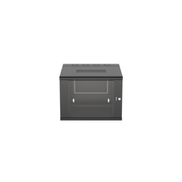 Gabinete PanZone de Montaje en Pared, de 19in, Puerta con Ventana de Seguridad, 9 UR, 635mm de Profundidad, Color Negro