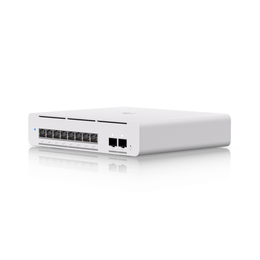 USW Pro XG 8 PoE Switch PoE++ Capa 3 Etherlighting™ de 8 Puertos 10GbE (Todos PoE++) y 2 Puertos SFP+ con Disponibilidad PoE de 155W