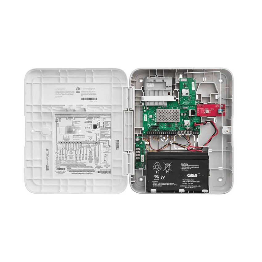 Panel de Control VISTAH3 / 64 Zonas / 8 Zonas Cableadas y 56 Inalámbricas / Compatible con PROSiX / 4 Ranuras de Expansión / Slot para Triple Comunicación IP-Celular-Wi-Fi / Integración Z-Wave por Modulo / Compatible con Total