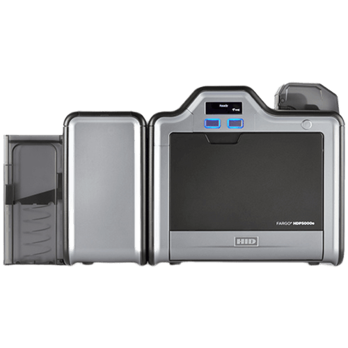 Impresora de Tarjetas HDP5000e / Retransferencia / Resolución 300 dpi / 16.7 Millones de Colores / Laminación y Codificación Opcional / Conexión USB y Ethernet / HID Global