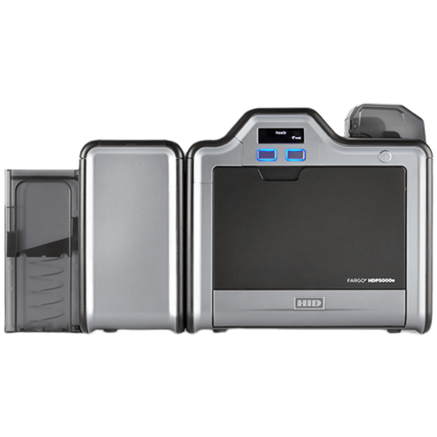 Impresora de Tarjetas HDP5000e / Retransferencia / Resolución 300 dpi / 16.7 Millones de Colores / Laminación y Codificación Opcional / Conexión USB y Ethernet / HID Global