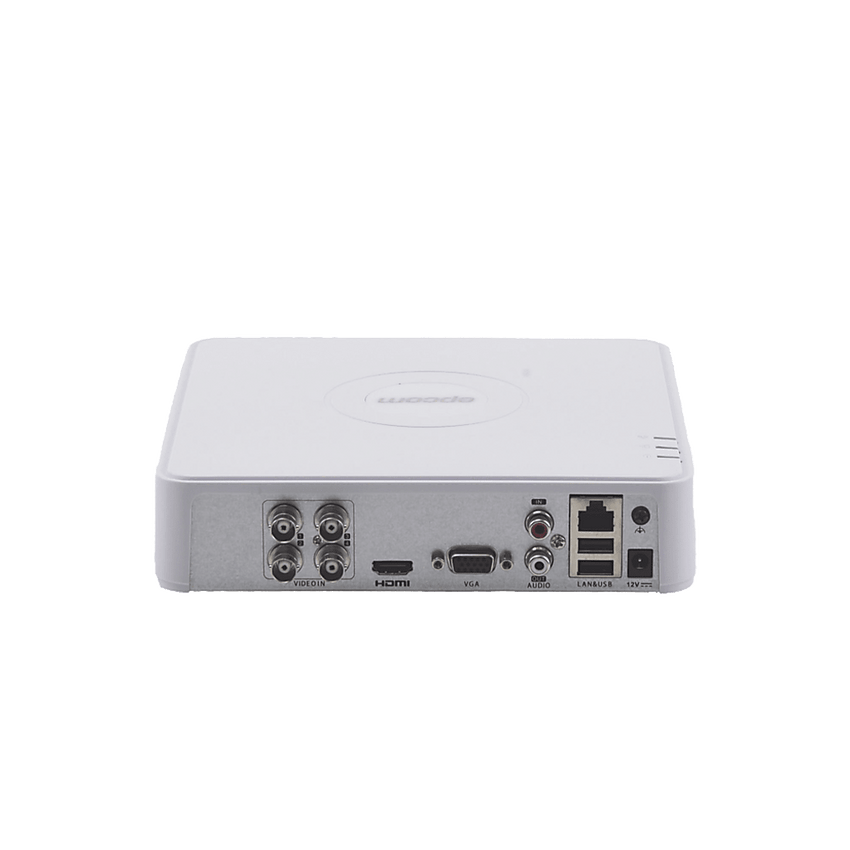 Audio Bidirieccional DVR 4 Canales TurboHD + 1 Canal IP / 2 Megapixel (1080p) Lite / Acusense Lite (Evita Falsas Alarmas) / 1 Bahía de Disco Duro / H.265+ / Salida de Vídeo Full HD