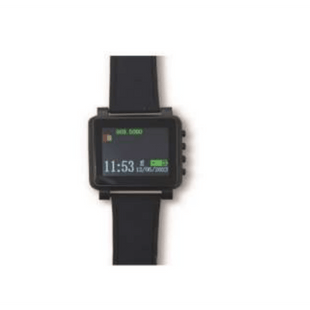 Reloj Receptor Inalámbrico de Muñeca / Display LCD a Color / Batería Recargable / Indicación Visual y Acústica de Alarmas / Almacena hasta 3000 Caracteres / Conexión Inalámbrica por Radiofrecuencia