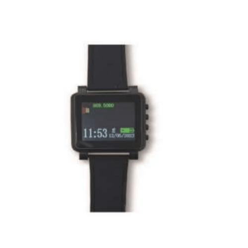 Reloj Receptor Inalámbrico de Muñeca / Display LCD a Color / Batería Recargable / Indicación Visual y Acústica de Alarmas / Almacena hasta 3000 Caracteres / Conexión Inalámbrica por Radiofrecuencia