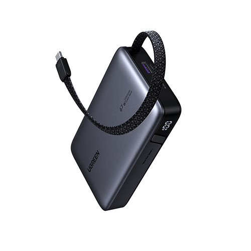 Cargador Rápido GaN 65W 2C1A / Tecnología GaN / Puerto USB-C 65W Max PPS / Puerto USB-A 22.5W Max / Protecciones Múltiples / Material PC+ABS UL94-V0 / Cable 1.5-2 metros