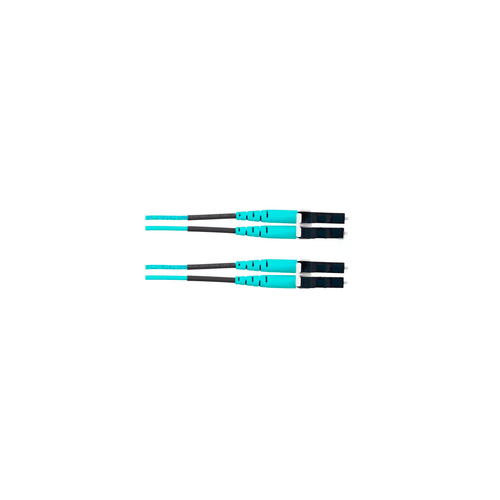Jumper de Fibra Óptica Multimodo 50/125 OM4, LC-LC Duplex, OFNR (Riser), Color Aqua, 18 Metros (59.06 Pies)