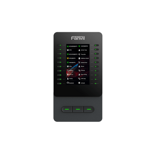 Módulo de Expansión EM60 con Pantalla a Color / 4.3 Pulgadas 480x272 / 60 Teclas Programables DSS / USB Tipo-C / Compatible con V65-V66-V66 Pro / Cascada hasta 4 Módulos / Con Soporte Ajustable