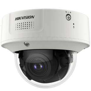 Domo IP 8 Megapixel / Lente Mot. 2.8 a 12 mm /  DARKFIGHTER / WDR 120 dB / IK10 / 30 mts IR / Conteo Facial / Detección Facial / Interior / PoE / Búsqueda por Atributos / Micrófono Integrado / Micro SD