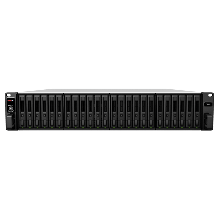 Unidad de Expansión FX2421 para Synology FlashStation | 24 Receptáculos de Unidad 2.5" | Compatible con SSD SATA SAT5200 | Diseño de Alta Fiabilidad | Fuentes de Alimentación Redundantes.