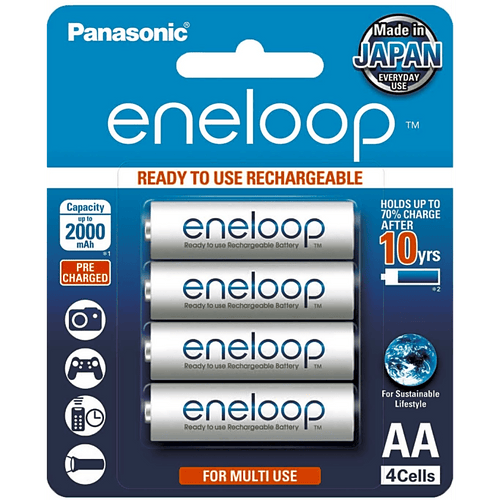 Batería Recargable AA 1.2V ENELOOP / Ni-HM / Paquete de 4 Baterías