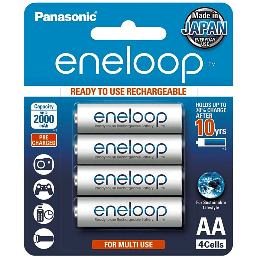 Batería Recargable AA 1.2V ENELOOP / Ni-HM / Paquete de 4 Baterías