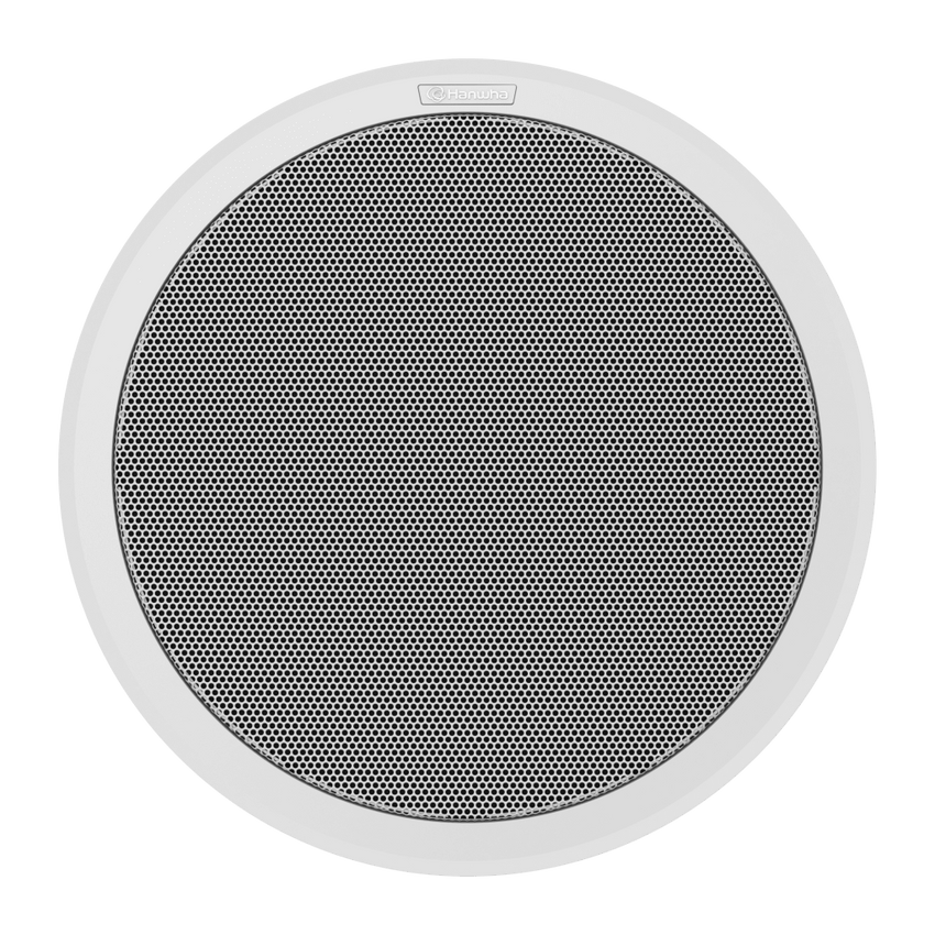 Altavoz IP para instalacion en plafon / 10W / PoE+ / Para integración con sistema Hanwha / SIP, IPv4, HTTP, DNS, NTP, TCP, UDP, ARP.