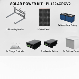 Kit Solar de 28 W con PoE Pasivo 24 Vcc para 2 Radios de Ubiquiti airMAX, Cambium ePMP