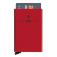 Tarjetero / Almacenamiento Seguro 4-6 Tarjetas / Aluminio Duradero / Protección RFID / Sistema Deslizamiento Patentado / Color Rojo.