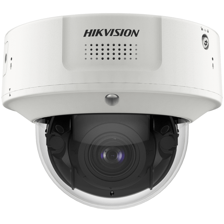 Domo IP 8 Megapixel / Lente Mot. 2.8 a 12 mm /  DARKFIGHTER / WDR 120 dB / IK10 / 30 mts IR / Conteo Facial / Detección Facial / Interior / PoE / Búsqueda por Atributos / Micrófono Integrado / Micro SD