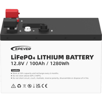 Batería de Litio LiFePO4 12.8Vcc, 100Ah, 1.28KwH, Pantalla LCD para Monitoreo Local, Carcasa Metálica