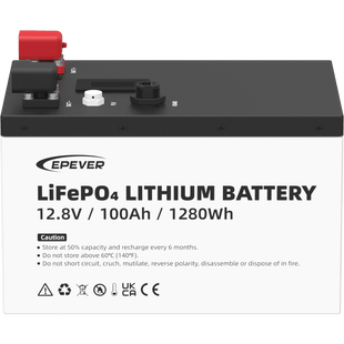 Batería de Litio LiFePO4 12.8Vcc, 100Ah, 1.28KwH, Pantalla LCD para Monitoreo Local, Carcasa Metálica