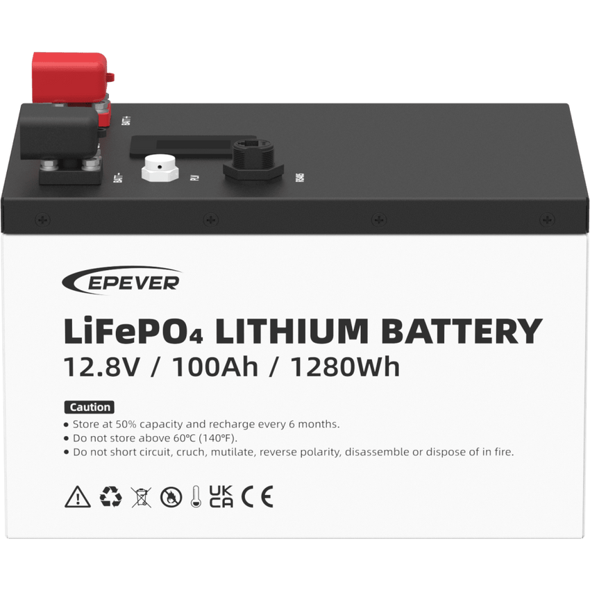 Batería de Litio LiFePO4 12.8Vcc, 100Ah, 1.28KwH, Pantalla LCD para Monitoreo Local, Carcasa Metálica